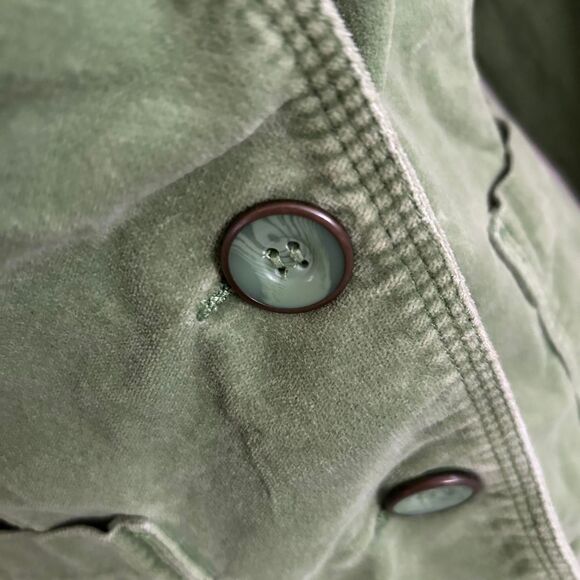 VINTAGE Y2K Faded Glory Women's Green Velvet Blazer Jacket - Picture 4 of 5